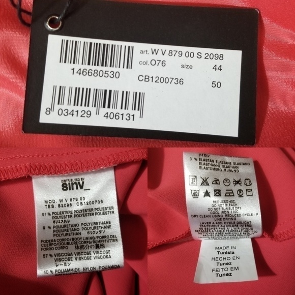 Love Moschino coral pink ruched ruffle side dress sleeveless women's size 8 - Picture 9 of 9